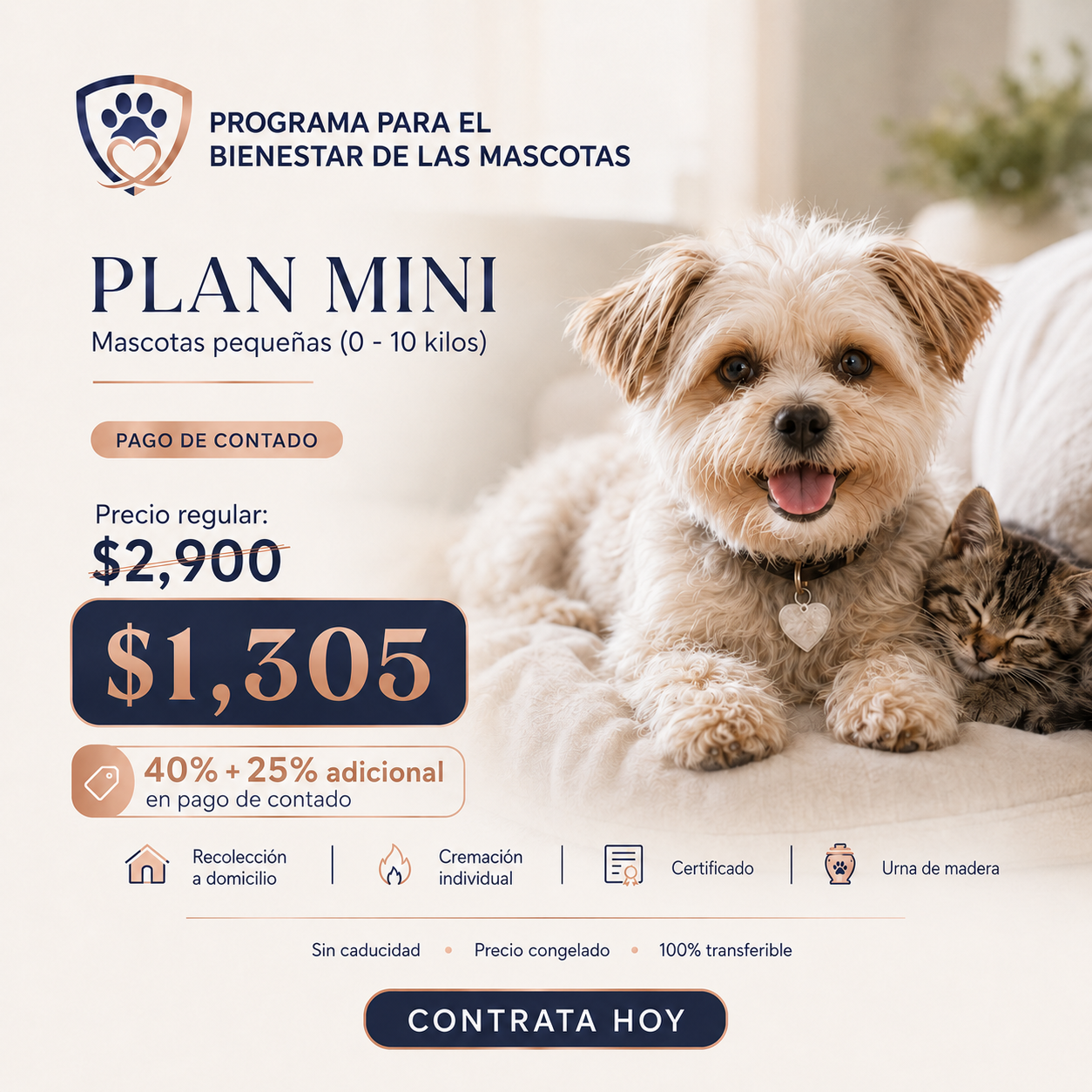Plan Huella Mini Contado — Mascotas de 0 a 10 kg